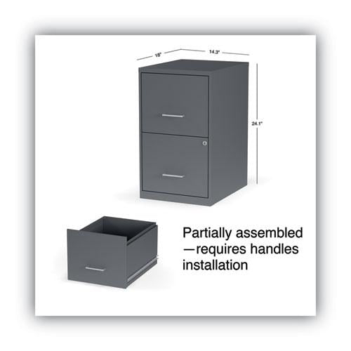 Soho Vertical File Cabinet, 2 Drawers: File/File, Letter, Black, 14 Soho Vertical File Cabinet, 2 Drawers: File/File, Letter, Black, 14