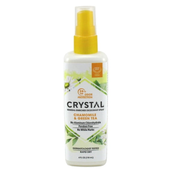 Crystal Deodorant Spray 4oz Chamomile & Green Tea