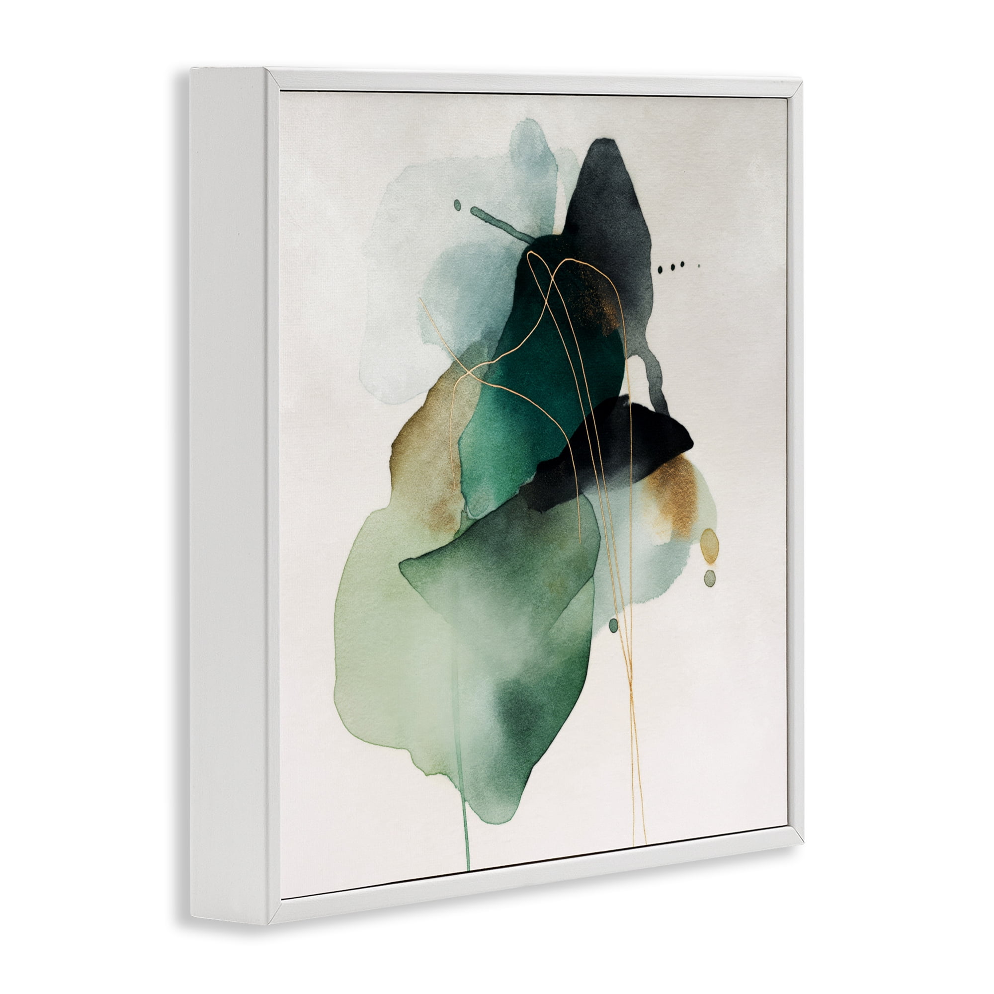 Stupell Industries Fluid Emerald Cascade White Framed Giclee Art, design by Svetlana Aleynikova