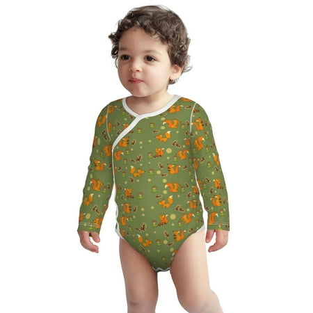 

Fotbe Squirrel And Nuts Pattern Unisex-baby Long-sleeve Bodysuit Long Sleeve Bodysuits One-piece 100% Organic Cotton for Infant Baby Boys Unisex-3 Months