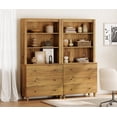thumbnail image 6 of Modern 71" Tall Bookcase with 6 Drawers, 2 Columns 3-Tier for Home Office,Dark Brown Wood, 6 of 7