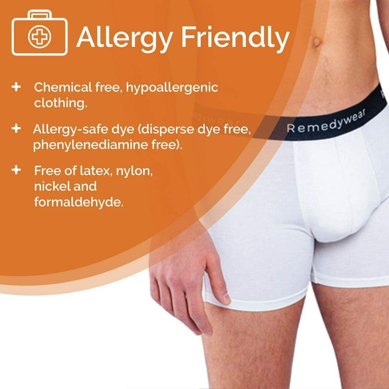 Remedywear Men's Boxer Briefs, Jock Itch, Allergy, Eczema Relief Underwear  with Soothing Fibers, TENCEL and Zinc (Black, Small)