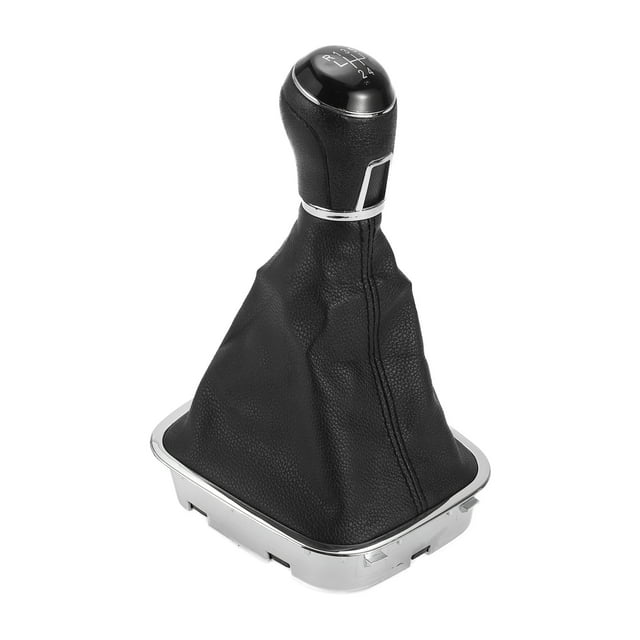 Pomo de cambio de marchas Unique Bargains con cubierta No.6R0711113 pomo de palanca de cambios manual de 5 velocidades para Volkswagen Polo de cuero sintético