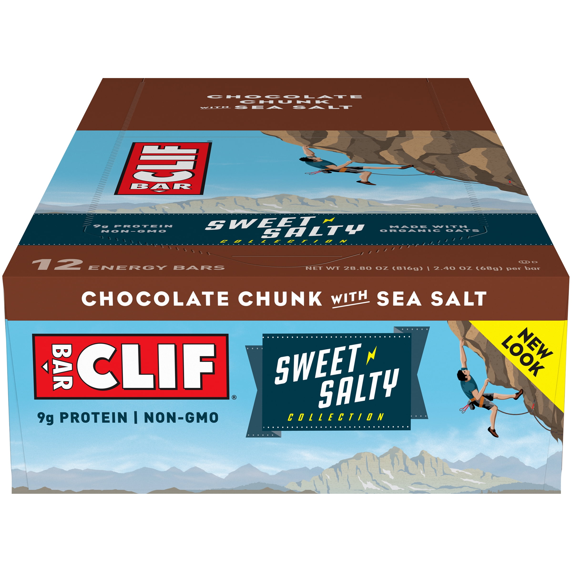 CLIF Bar Sweet & Salty Energy Bars, Chocolate Chunk with Sea Salt, 9g