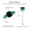 thumbnail image 6 of Rosec Jewels Lab Grown Black Diamond 3 Stone Engagement Ring - Certified Black Diamond Emerald Ring - AAA Quality, 14K White Gold, US 5.00, 6 of 9
