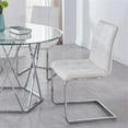 thumbnail image 2 of Bowery Hill Contemporary White Faux Leather Side Chair (Set of 2), 2 of 4