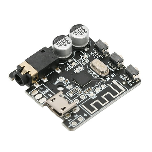 Placa receptora Bluetooth Placa amplificadora estéreo Bluetooth 5.0 con control de botón para bricolaje negro
