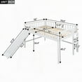 thumbnail image 2 of Full Size White Bed with Ladder & Slide, Pine Wood & MDF, 2 of 16