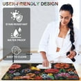 thumbnail image 6 of Kitchen Mats for Floor [2 PCS] Anti-Fatigue Comfort Kitchen Rugs, Cushioned Waterproof Non-Slip Kitchen Decor Mat Thick, Floral Standing Floor Mats for Home/Office, 18''''x30''''+18''''x48''''(Black), 6 of 6