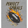 thumbnail image 2 of "Perfect Spirals" Flaming Football Youth Heather Gray Long Sleeve Hoodie-Small, 2 of 3