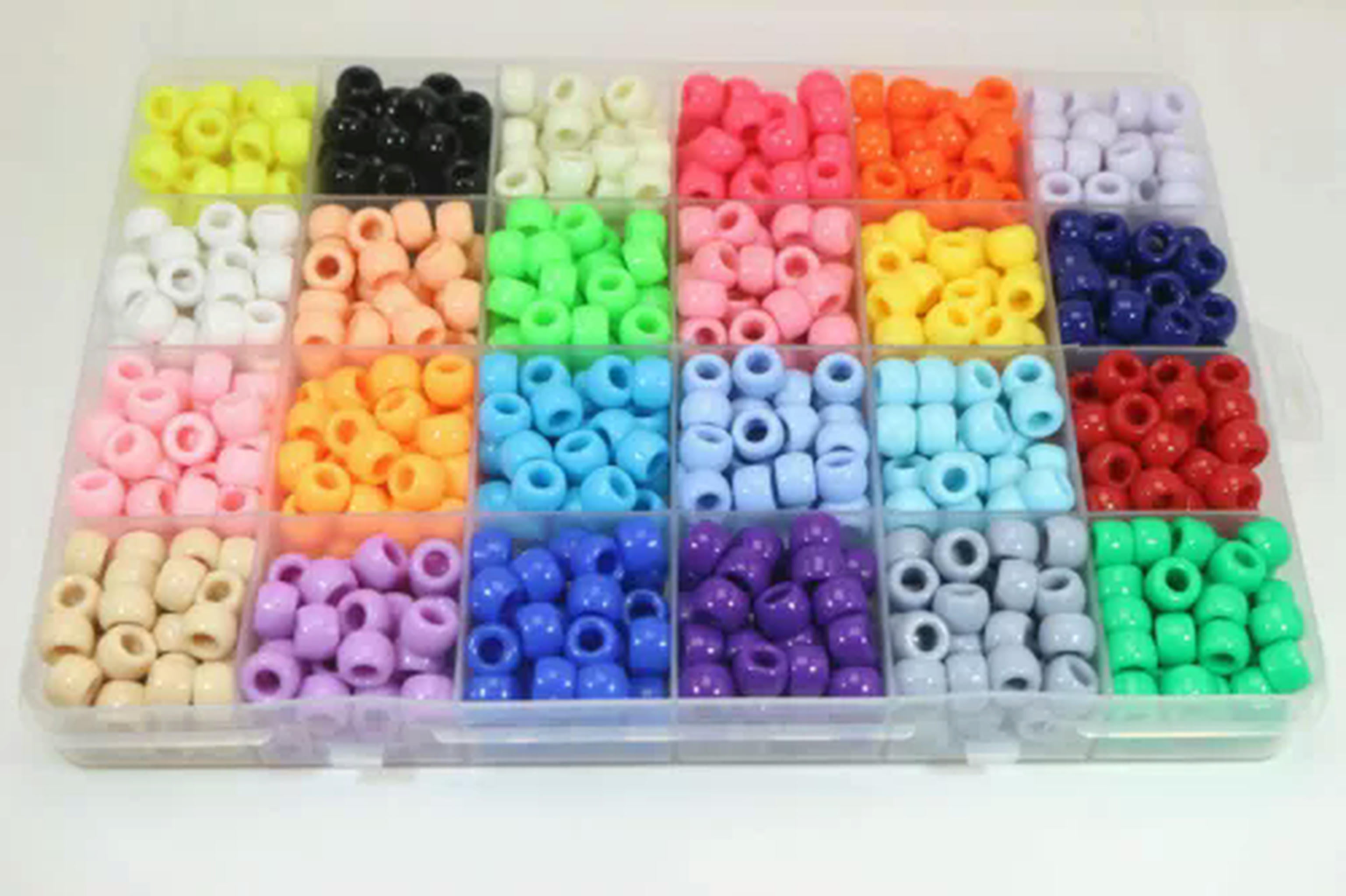 U8MO Craft DIY Acrylic Pony Beads Set 9X6mm 24 Color with Organizer Box for Bracelet-1# 720pcs Opaque Glitter Pearl...