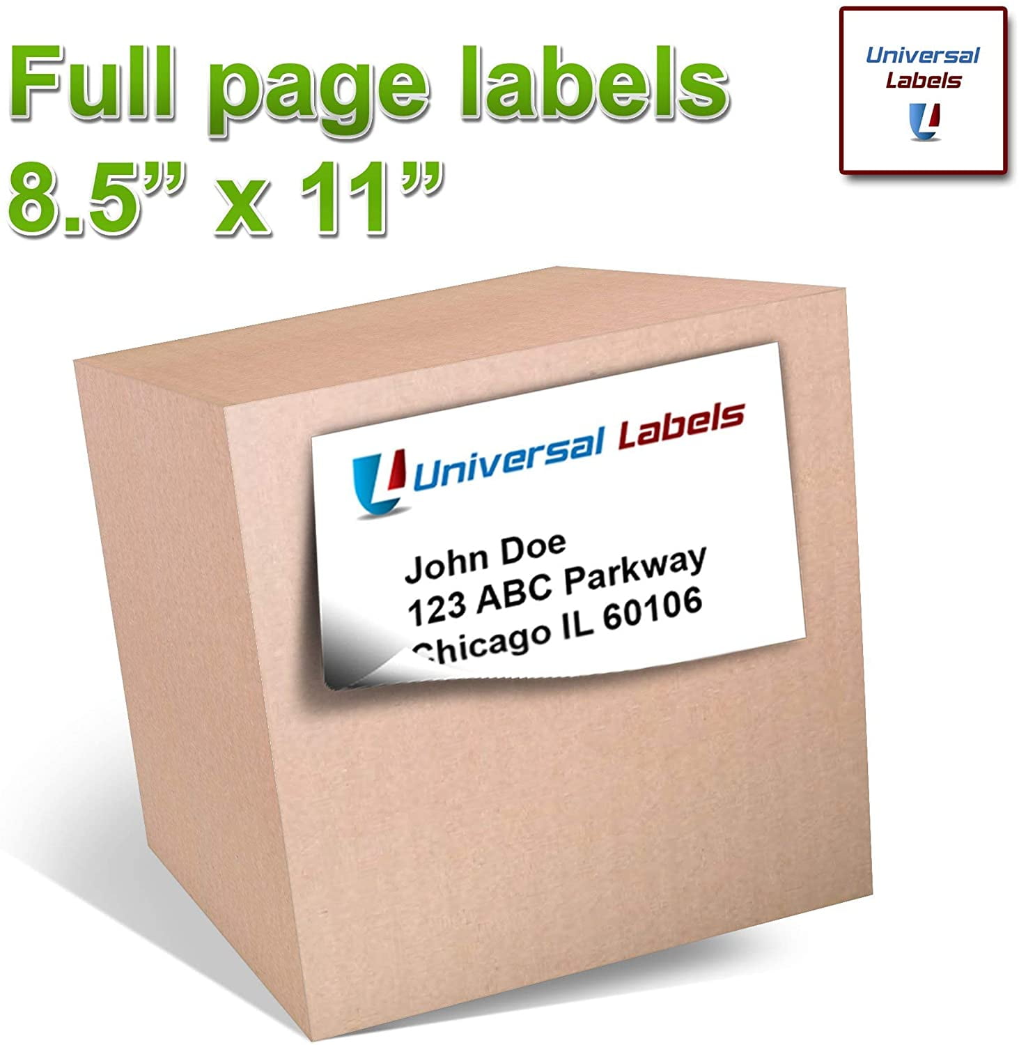 100 Sheets Vertically Slit on Back for Smooth Peel Permanent Adhesive Full Page Shipping Labels Matte White 8.5 x 11 Label