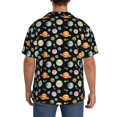 thumbnail image 3 of Gukieu Watercolor Space Planets Print Men's Short-sleeved Shirts, Button-down Pocket Shirts, T-shirts, Beach Vacation Travel Summer Clothing-4X-Large, 3 of 5