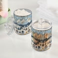 thumbnail image 2 of Yayeee 4 Pack Qtip Holder Bathroom Cotton Swab Canister with Lid Clear Dispenser Set, Winter Village Serenity, 2 of 6