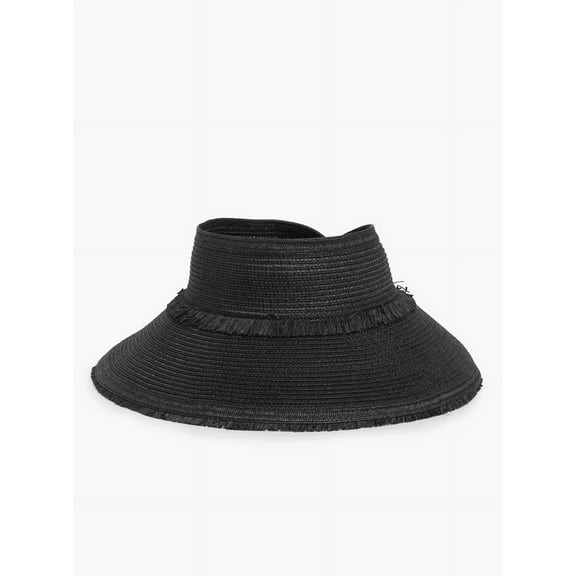Fringe Packable Straw Visor Black from Northstrom