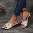 thumbnail image 4 of Dakaela Women's Heeled Sandals Open Toe Wedge Dress Casual Pumps Hollow out Backless Mules Orthopedic Bridal Party Wedding Shoes Size 6-10 White, 4 of 7
