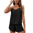 thumbnail image 1 of Ensemble de Pyjama d'Été pour Femmes 2 Pcs Cami à Volants et Shorts Bretelles Réglables Lingerie de Nuit Confortable Tenue de Détente, 1 of 9