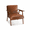 Brown - PVC, variant on edx Mid-Century Modern Accent Chair with Solid Wooden Frame, Upholstered Faux Leather, Adjustable Foot Rails, Comfy Reading Chair for Living Room, Bedroom, Home Office,Brown