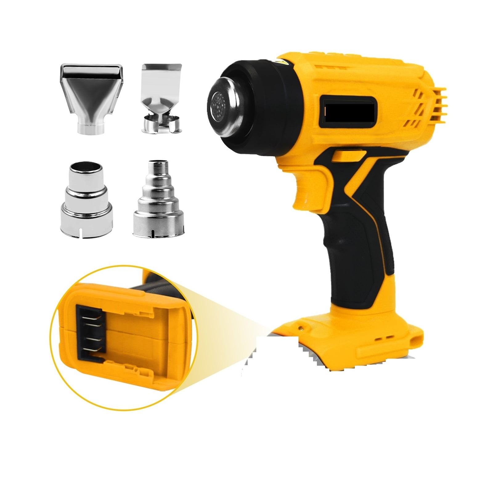 400W Cordless Heat Gun for 20V Battery 500°C Cordless Handheld Hot Air Gun with 4 Nozzles for DIY Crafts (No Battery) ,Variable Temperature