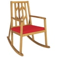 thumbnail image 2 of Patiojoy Outdoor Rocking Chair Acacia Wood Armrest Cushioned Sofa W/Removable High-Density Cushion for Garden Red, 2 of 7