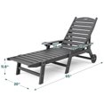 thumbnail image 2 of HDPE Plastic Outdoor Patio Reclining Chaise Lounge Chair, 2 of 7
