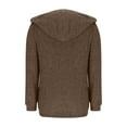 thumbnail image 6 of Comfy Fall Fashion Outfits New Womens Button V Neck Hooded Sweaters Long Sleeve Pullover Tops Casual Sweatshirts with Pockets Fall Outfits Brown M, 6 of 8