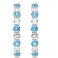 thumbnail image 2 of Beyond Brilliance Silver Finish Over Brass Round Blue Topaz and White Sapphire Hoop Earrings for Women, 2 of 4