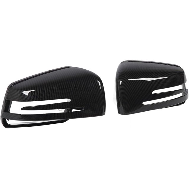 Yazoeia Couverture de Rétroviseur, Bords Arrondis, 2 Pcs, Protection, Résistant aux Rayures, Anti-Poussière, A2128100164, Capuchon de Rétroviseur pour S Class W221 (Style Fibre de Carbone) CJC912-26713