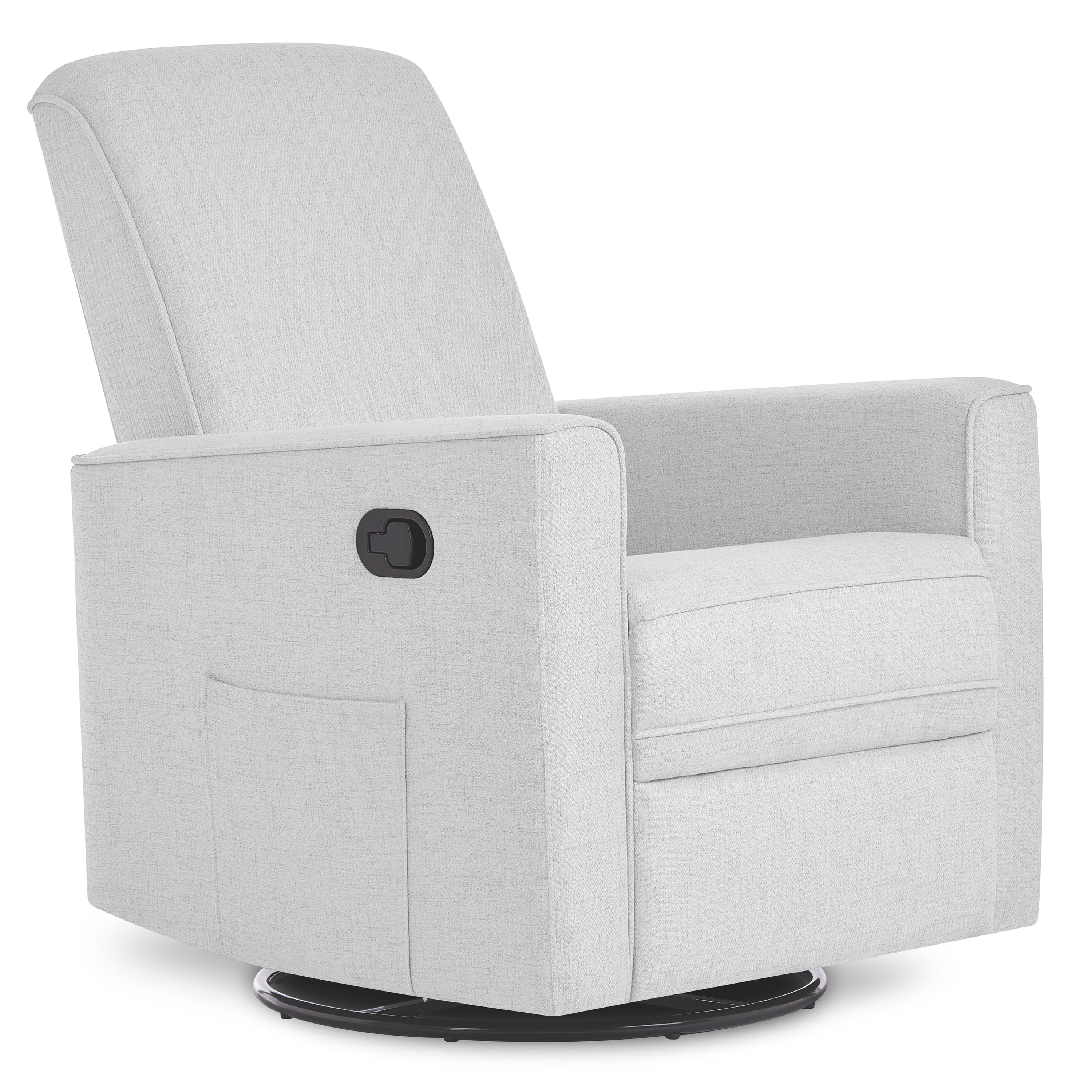 Evolur Raleigh Nursery Glider Recliner and Rocking Chair in Fog, 360° Swivel Motion, Multiple Recline Positions, Easy to Clean, FSC and Greenguard Gold Certified
