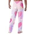 thumbnail image 4 of Fgvctg Mens Pajama Pants Valentine's Day Lightweight Wide Leg Sleepwear Pajamas Pants Romantic Love Heart Graphic High Waisted Pjs Spring Drawstring Lounge Pants with Pockets Light Purple 2XL, 4 of 4