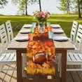 thumbnail image 4 of Fall Football Table Runner 72 Inches Long, Cotton Linen Table Runner Dresser Scarf, Thanksgiving Maple Leaf Orange Yellow Fabric Tablerunners for Dining Coffee Tables Wedding Holiday Party 13"x72", 4 of 9