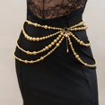 thumbnail image 2 of Bohemian Pearl Beaded Layered Waist Chain Body Jewelry, 2 of 6