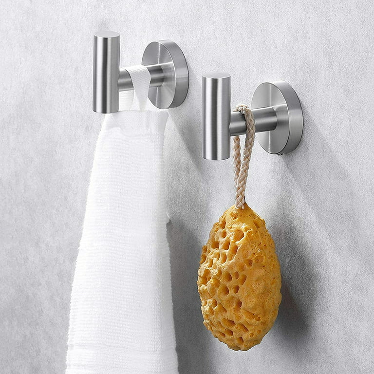 ninegridisland 4 Hooks Towel Hooks Stainless Steel Matte Gold Bathroom  Heavy Duty Hooks Metal Wall Coat Rack Hooks for Hanging Hooks for