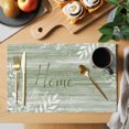 thumbnail image 2 of Vintage Sage Green Placemats Set of 4 Farmhouse Florals Leaf Coastal Sweet Place Mats Indoor Wipeable Table Mats Washable Cloth Dining Table Placemats for Kitchen Holiday Party Decor 13x19 Inch, 2 of 9