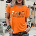thumbnail image 1 of Camiseta Camisetas gráficas con cuello redondo Top holgado Traje informal de calle para mujer (Naranja L) Kuymtek Naranja T L para Mujer, 1 of 6