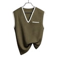 thumbnail image 6 of Ynynloco Men's Waffle Knit Sweater Vest V Neck Regular Fit Knit Sleeveless Pullover Tops, 6 of 7