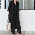 thumbnail image 6 of Bsubseach Women Black Button Down Swimsuit Cover up Loose Black Bikini Coverup Summer Kimono, 6 of 7