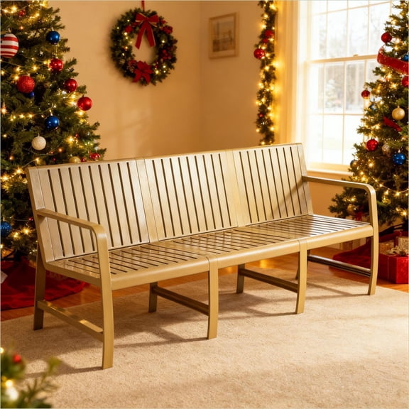 Outdoor 3-Seater Sofa | Waterproof Modern Sofa for Patio, Balcony, Living Room | Polypropylene | Slat Back