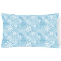 Carolines Treasures BB7552PW1216 Watercolor Snowflake on Light Blue Canvas Fabric Decorative Pillow  12H x16W multicolor