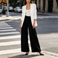 thumbnail image 5 of Achuyrbd Women's High Waisted Wide Leg Pants Button Front with Pockets Solid Color Business Casual Office Trousers Professional Work Wear, S-2XL, 5 of 6