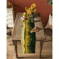 thumbnail image 5 of Green Yellow Forest Burlap-Cotton Table Runner 90 Inches Long,Oil Painting Landscape Farmhouse Table Runners,Outdoor Dining Tablecloths Decor for Baby Shower Party Wedding 13x90, 5 of 9