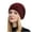 Wine, variant on Winter Knit Beanie Hat with Buttons to Hold Face Mask Warm Knitted Unisex Stretchy Button Beanie Caps for Women Men