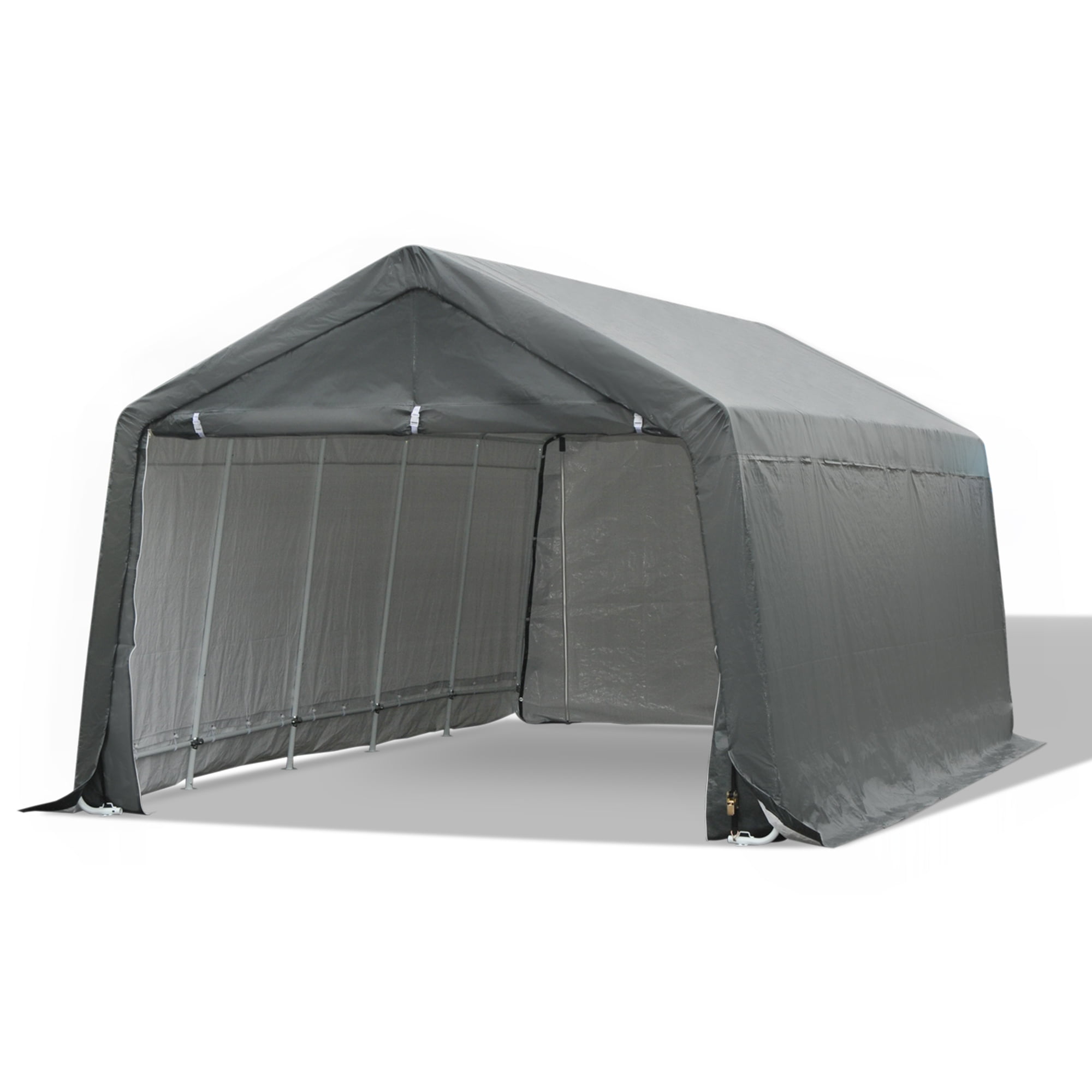 Homiyad 20’ x 12’ Heavy Duty Outdoor Temporary Carport Canopy Tent with Durable Construction & a Simple Setup - Grey