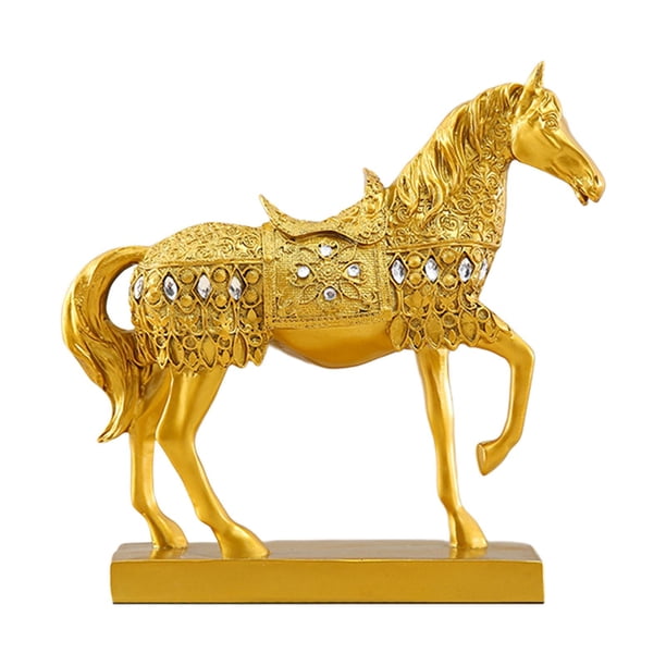 Figuras de resina de estilo europeo, escultura de caballo grabada para dormitorio y TV. estilo A
