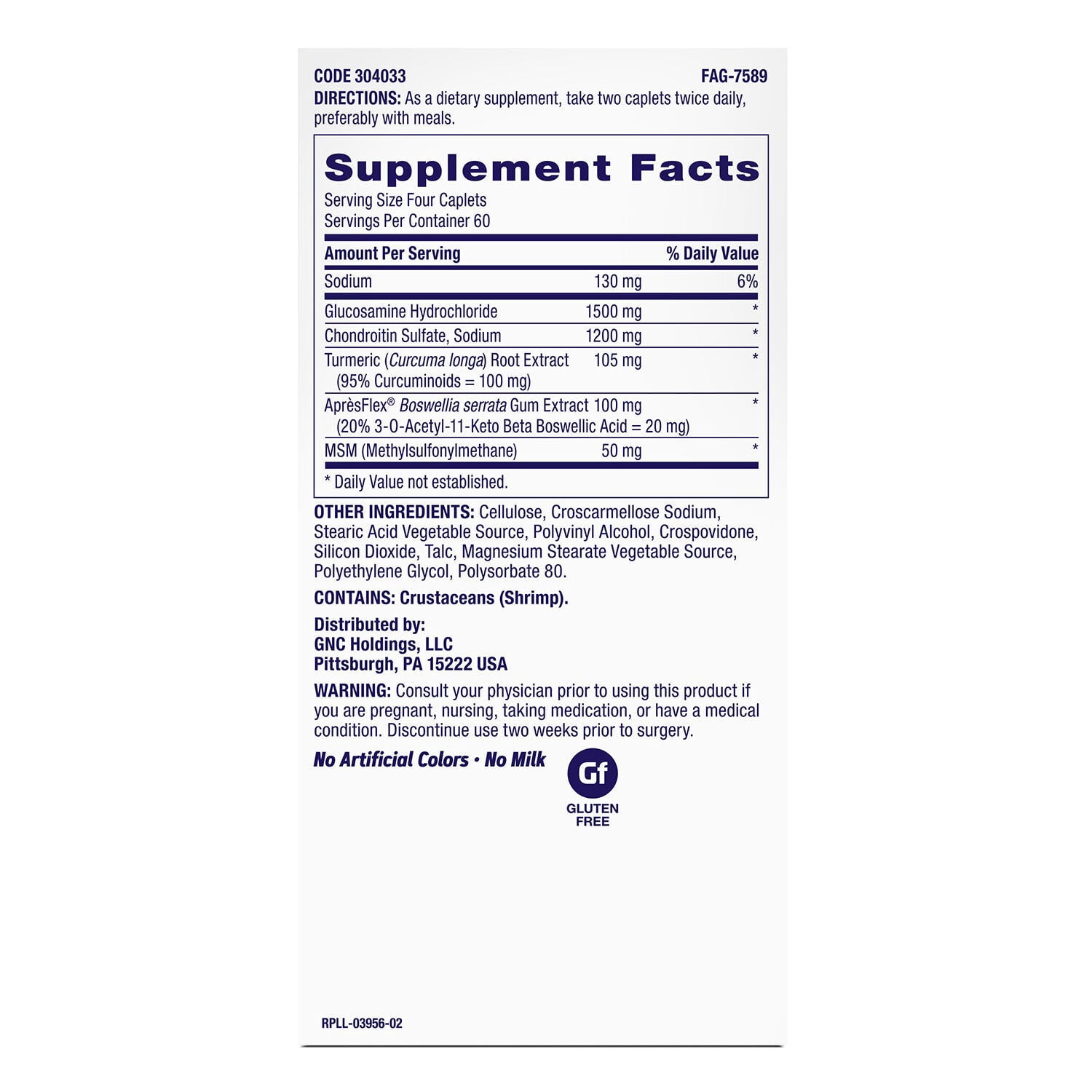 GNC TriFlex Fast-Acting 2.0, Improves Joint Comfort and Stiffness, Clinical Strength Doses of Glucosamine/Chondroitin and Boswellia- Plus Turmeric, 240 Caplets