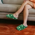 thumbnail image 3 of Psesaysky Dinosaurs Green Print Closed Toe House Slippers for Woman Men Soft Cotton Indoor Slippers Comfortable Slip On Bedroom Shoes, Size 12-13, 3 of 7