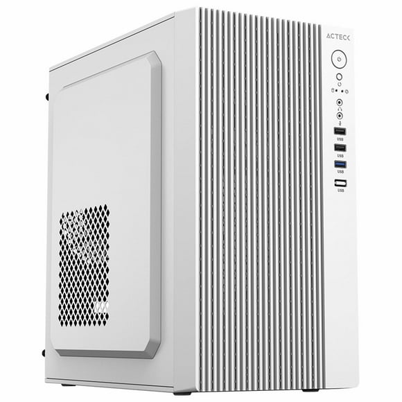 Gabinete ACTECK ZENITH GI656 Micro ATX Mini Torre Fuente 500w Panel Metalico USB 3.0 Blanco AC-93927