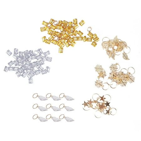 

160Pcs Hair Jewelry Rings Decorations Pendants DIY Hair Braid Rings Dreadlocks Metal Hair Cuffs Hair Braids and Beads for Hair Accessory Braid Jewelry Braid Clips