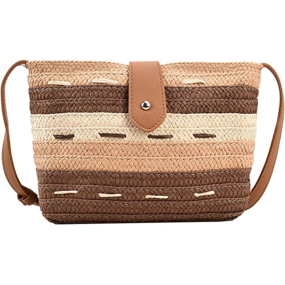 Kukuzhu Straw Crossbody Bags for Women, Summer Straw Purse and Handbags Hand Woven Shoulder Clutch Bag for Vacation