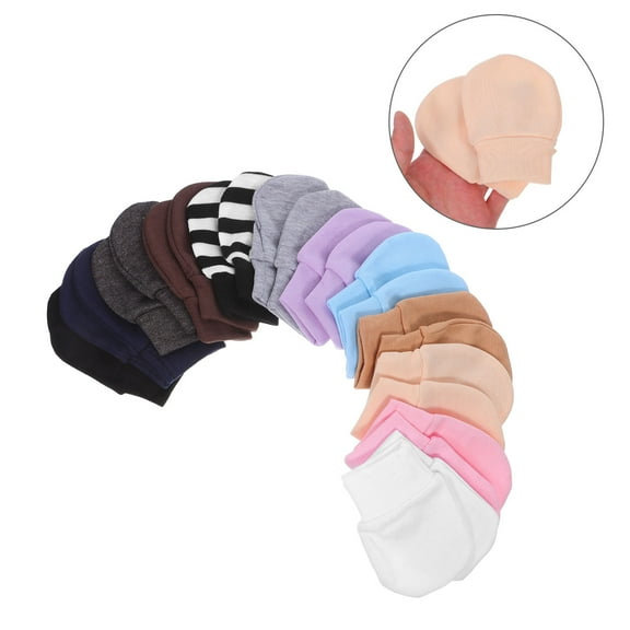 PAMINGONO MultiColor Baby Cotton Mittens for Newborns AntiScratch Outdoor Use Lightweight 12 Pairs